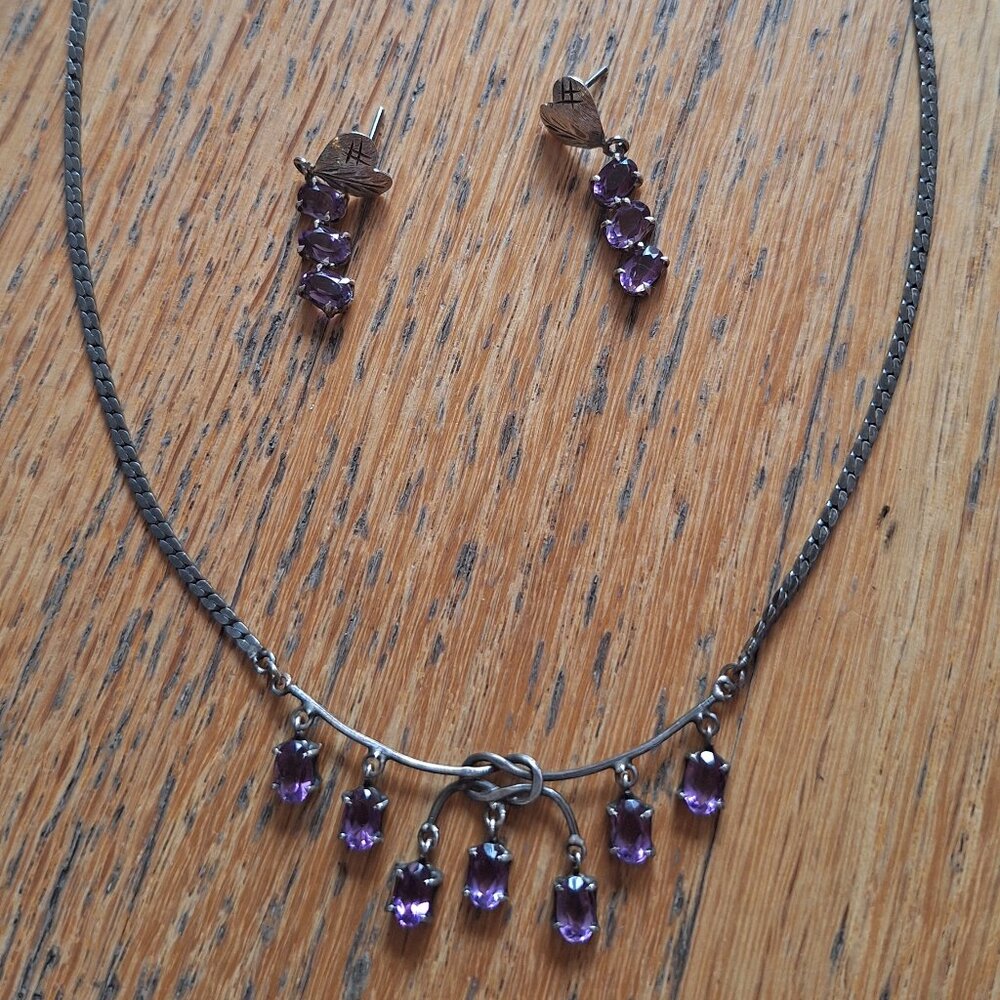 GIFT SET: Sterling & Amethyst Necklace and Earrings
